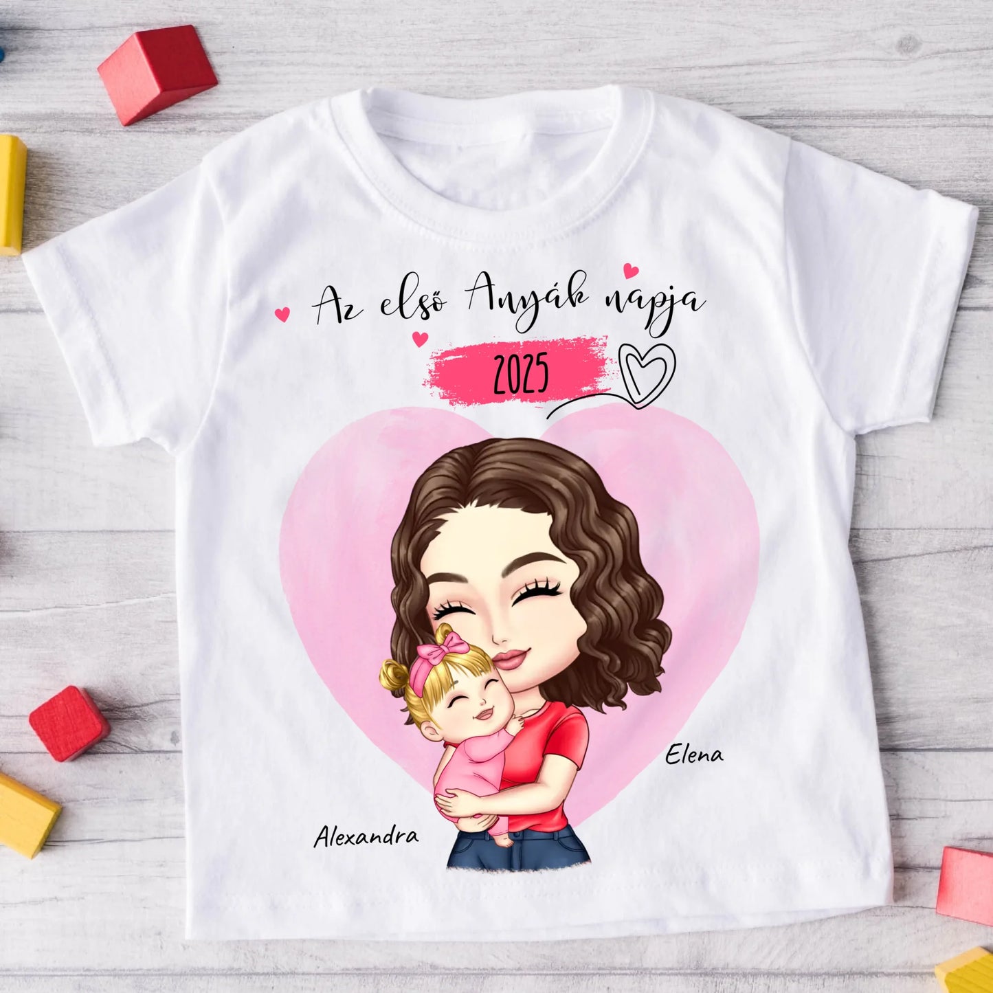 Póló anyának és gyermekének – Egyedi mintával – Tökéletes ajándék anyák napjára #9125