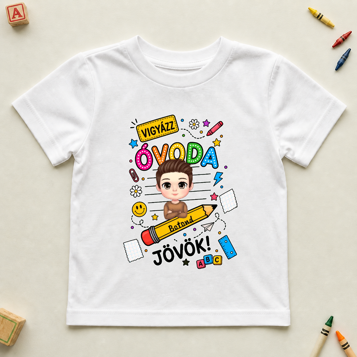 Koszulka dziecięca - Uwaga Przedszkole/Szkoło Nadchodzę #942211 — mockup cmsxdwo4x002qs72lbq0x8a7j