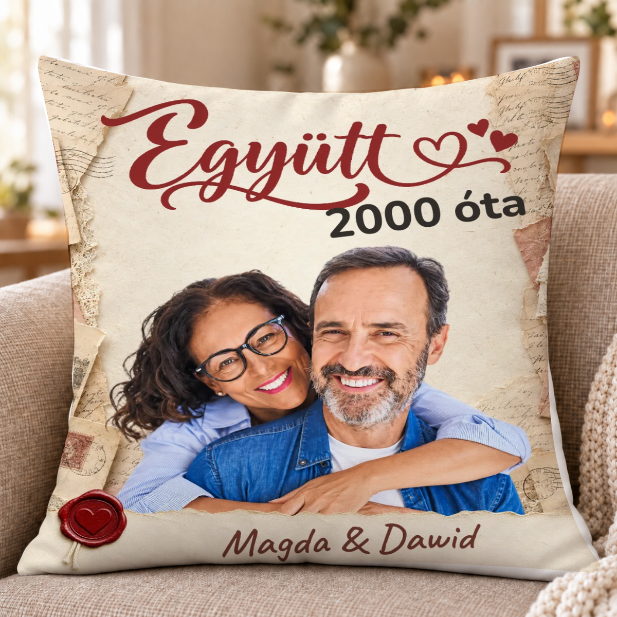 Poduszka dla par ze zdjęciem - Razem od - Personalizowana #62841 — mockup cmub8lthe0hd0ng1wpbnhe0c6